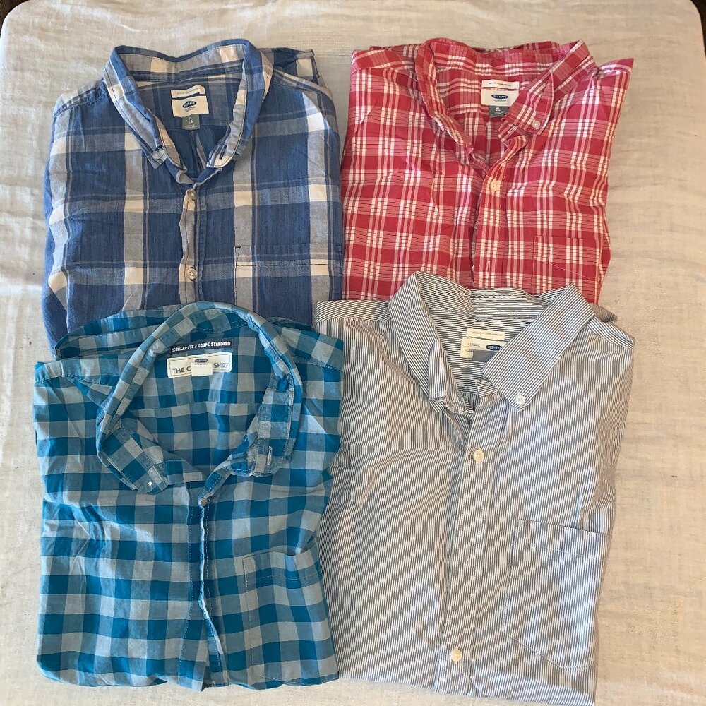 Bundle of 4 Old Navy Long Sleeve Button Down Shirts